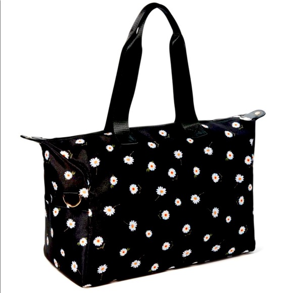 NEW Alice+Olivia Duffel Bag Daisy Pattern Removable Shoulder Strap & Zipper … - Picture 5 of 8